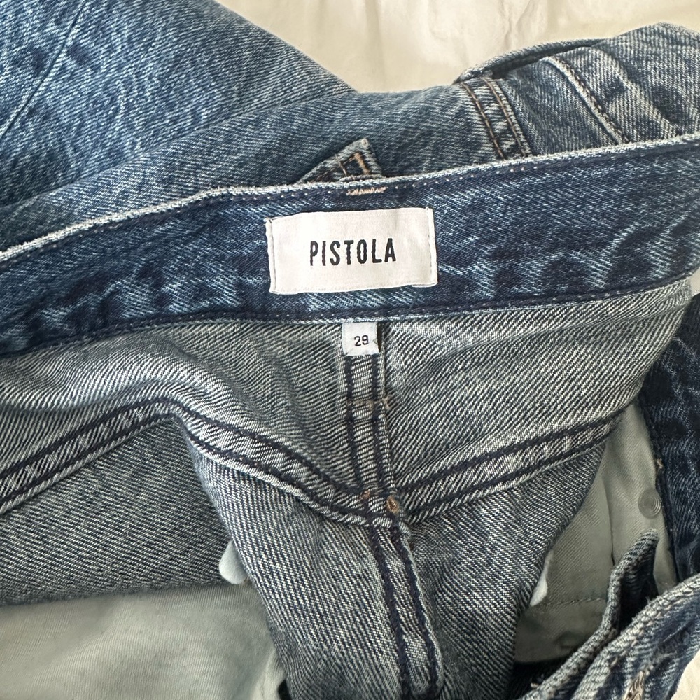 pistola Women's Straight Leg Jeans in Medium Wash Blue - Picture 6 of 6